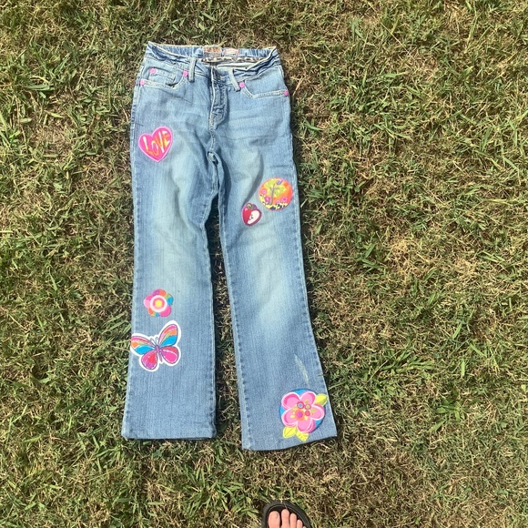 The Children’s Place girls jeans. Bootcut size 12. Embroidered - Picture 1 of 5